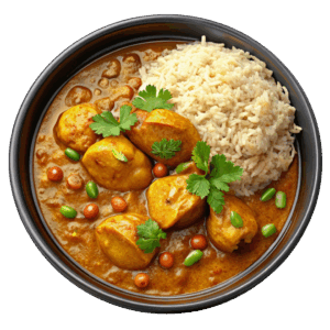 Bagara Rice with Chicken Curry